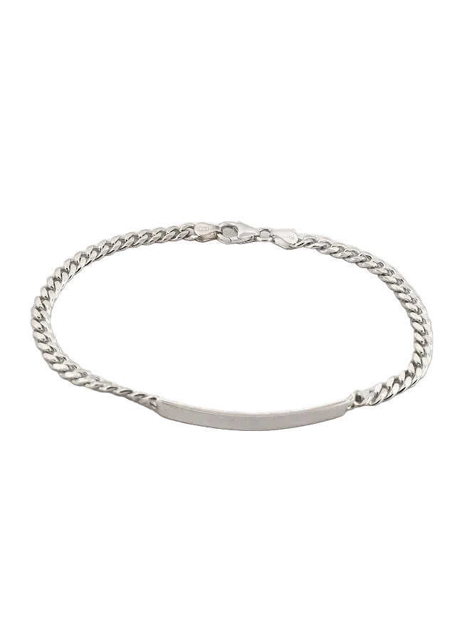 Pansararmband i Silver Graverbar 4mm 21cm