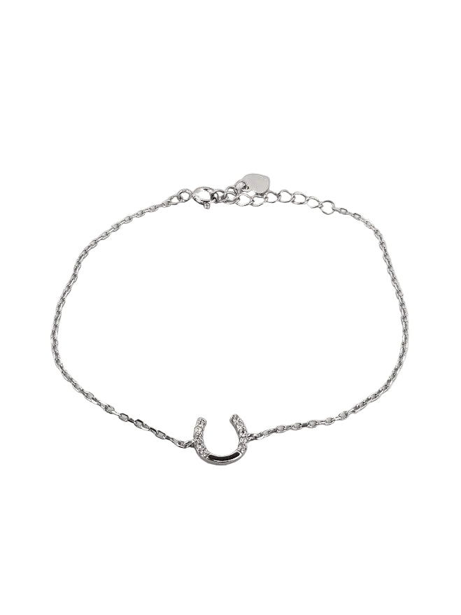 Silverarmband "Hästsko" Med Stenar