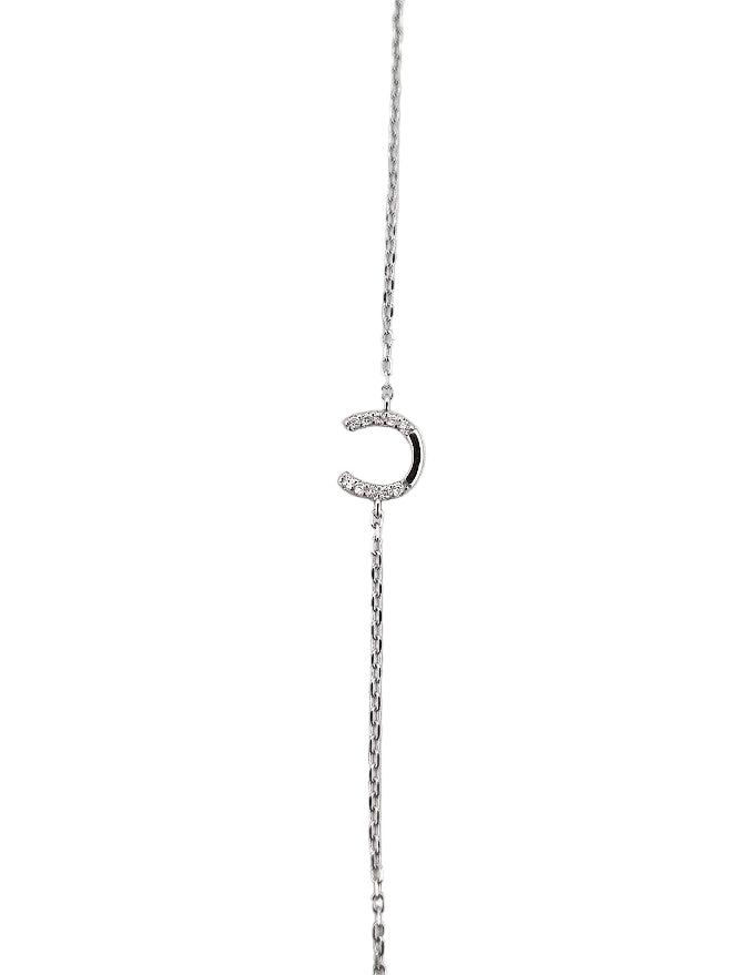 Silverarmband "Hästsko" Med Stenar