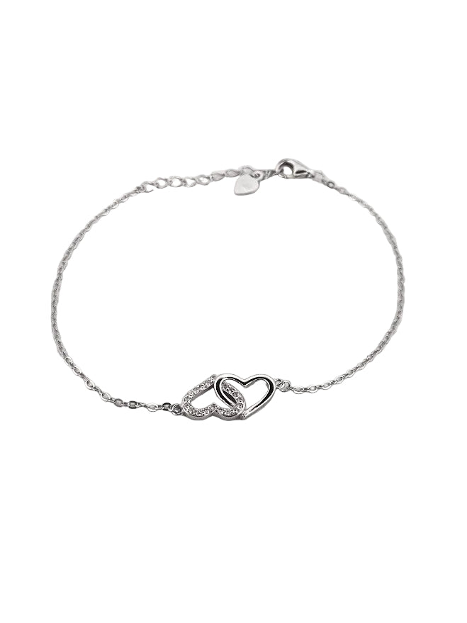 Silverarmband "Hjärta" Med Stenar