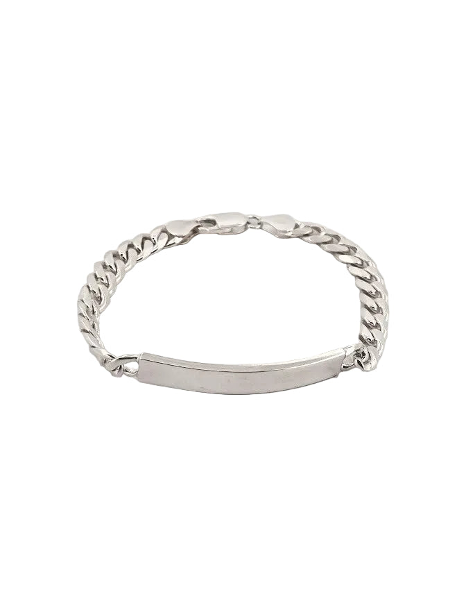 Pansararmband i Silver Graverbar 7mm 19cm