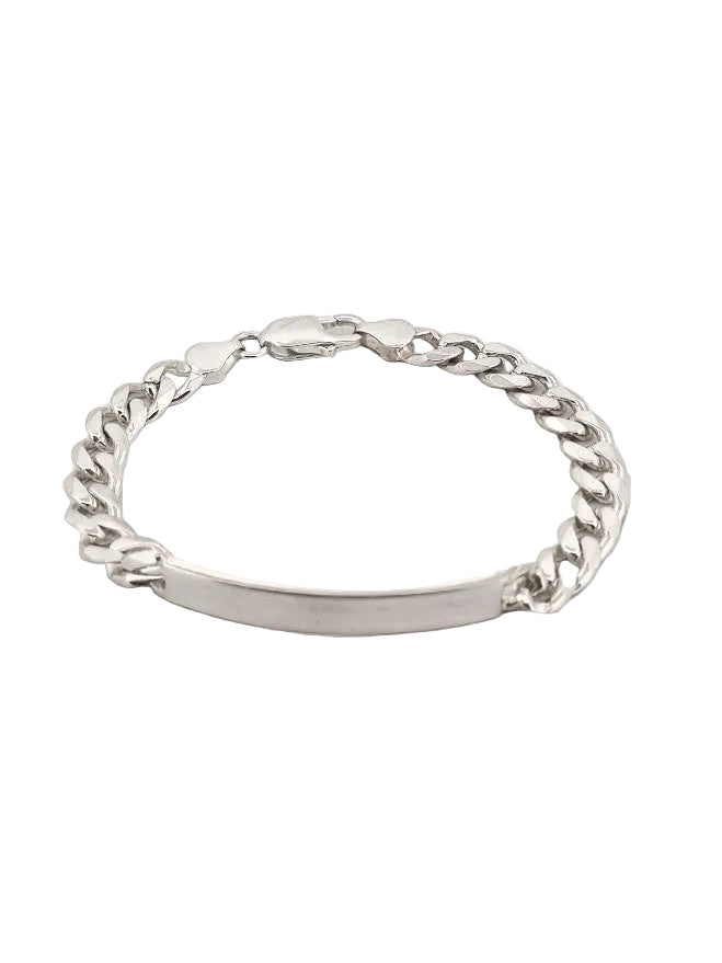 Pansararmband i Silver Graverbar 7mm 19cm