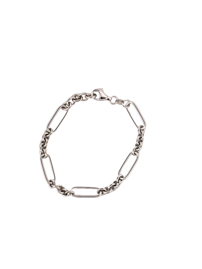 Charm Paperclip-Armband i Silver