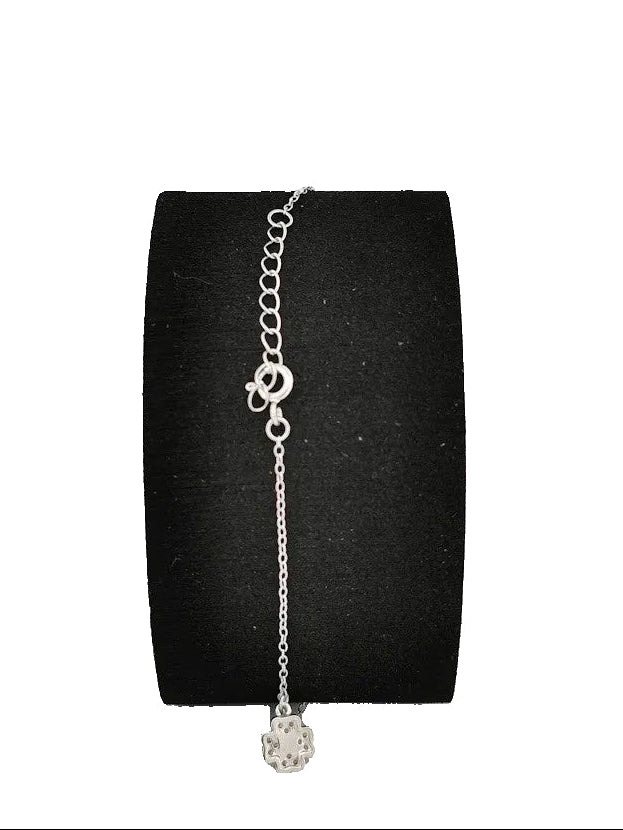 Klöverarmband Med Stenar I Silver